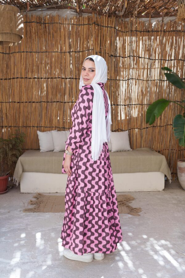 Satan Pink Printed Dress - Image 4